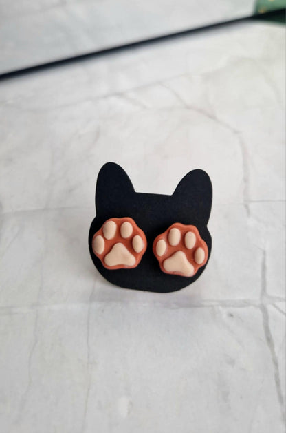 Boucles d’oreilles artisanales - Puces pattes de chat