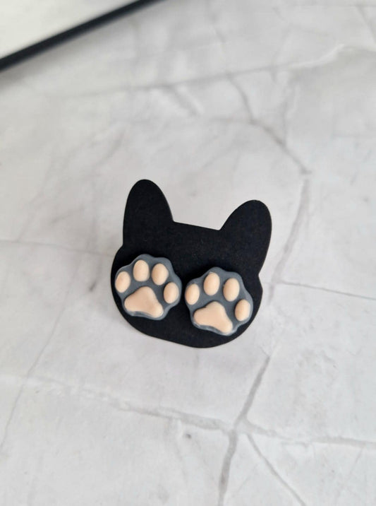 Boucles d’oreilles artisanales - Puces pattes de chat